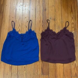 Abercrombie Lace Trim Satin Camis